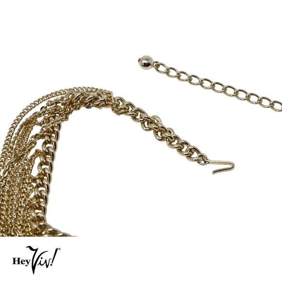 Vintage Hong Kong Chain Necklace Cascading Loops Center Tassel 18" Long -Hey Viv - Picture 4 of 6